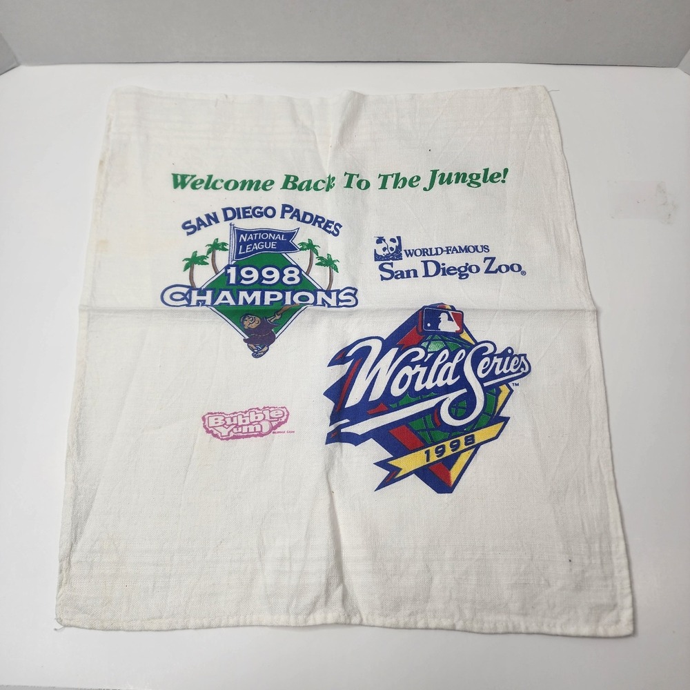 San Diego Padres 1998 Rally Towel Welcome Back To The Jungle SD Zoo NL Champions